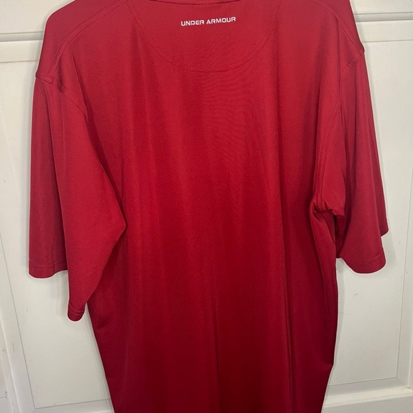 Under Armour Polo Shirt Mens Large Red HeatGear Casual Golf Performance - Picture 6 of 7